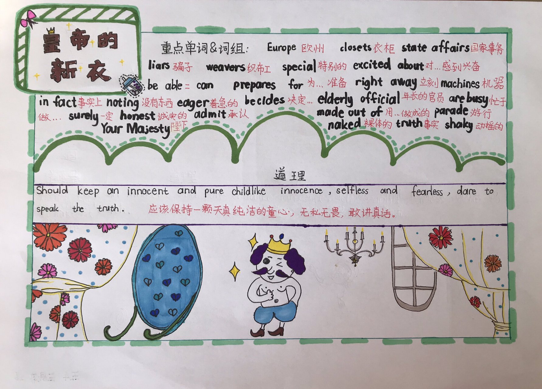 皇帝的新装英语绘本小报