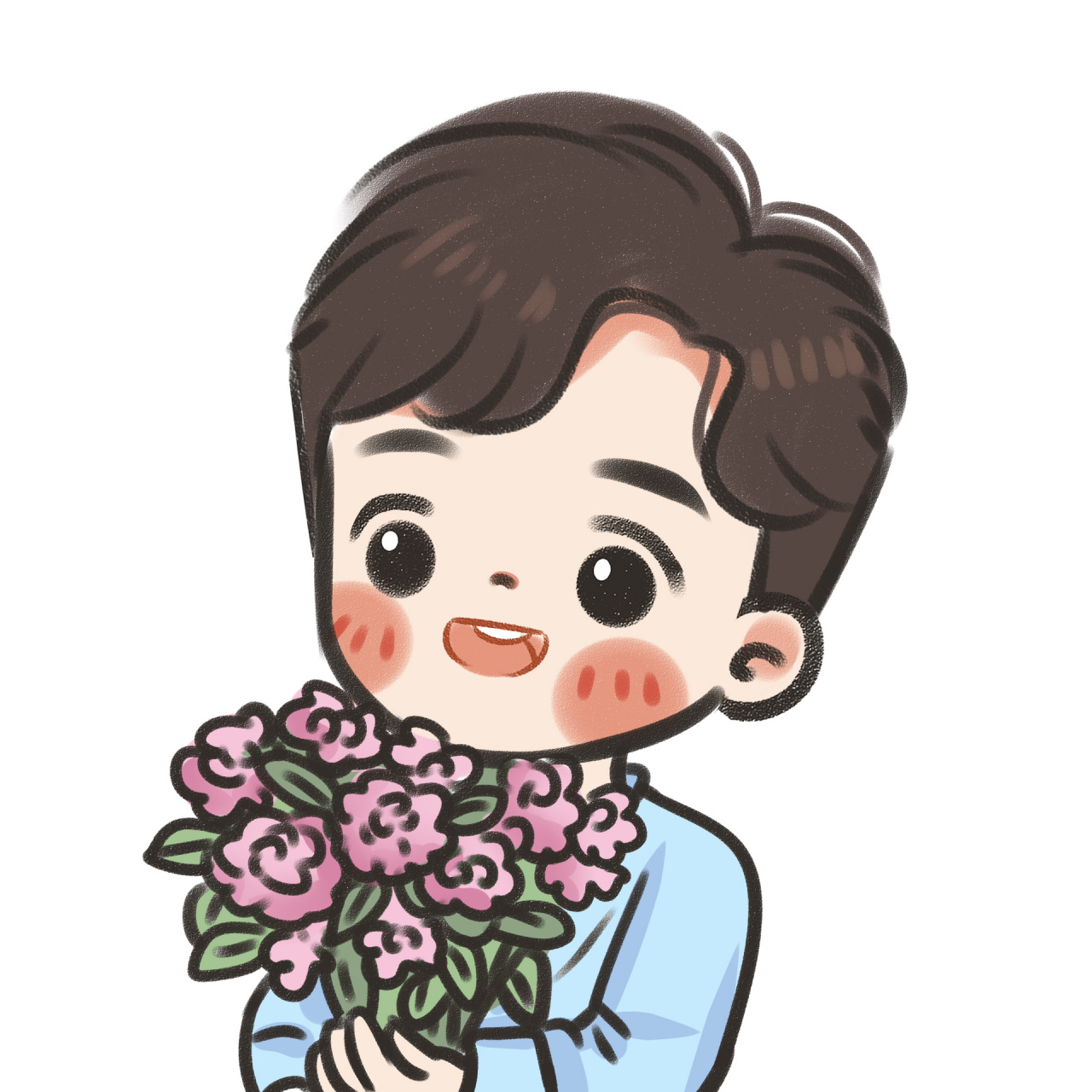 捧花情侣头像|喜欢你幸福的笑脸96有你真好 捧花情侣头像96 永远