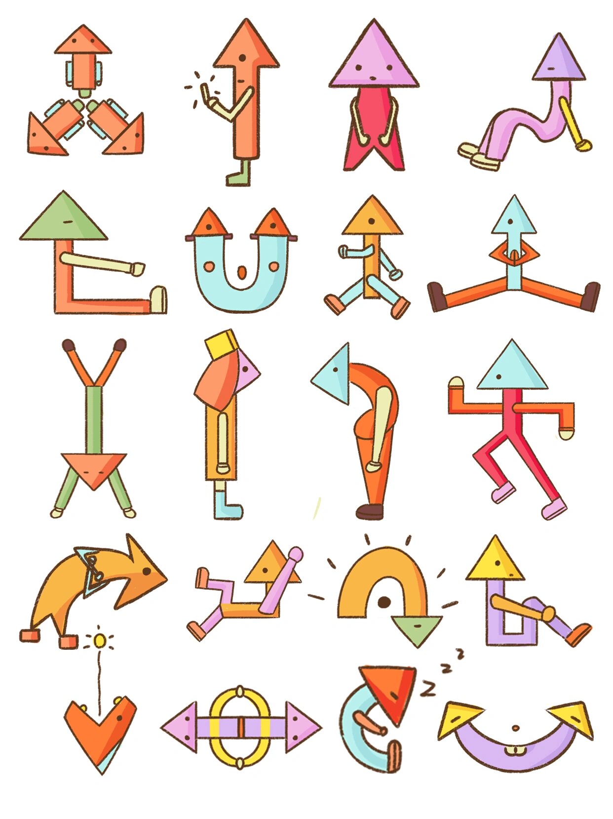🌈这些卡通趣味创意简笔画箭头图标免扣素材分享可用于电商海报设计