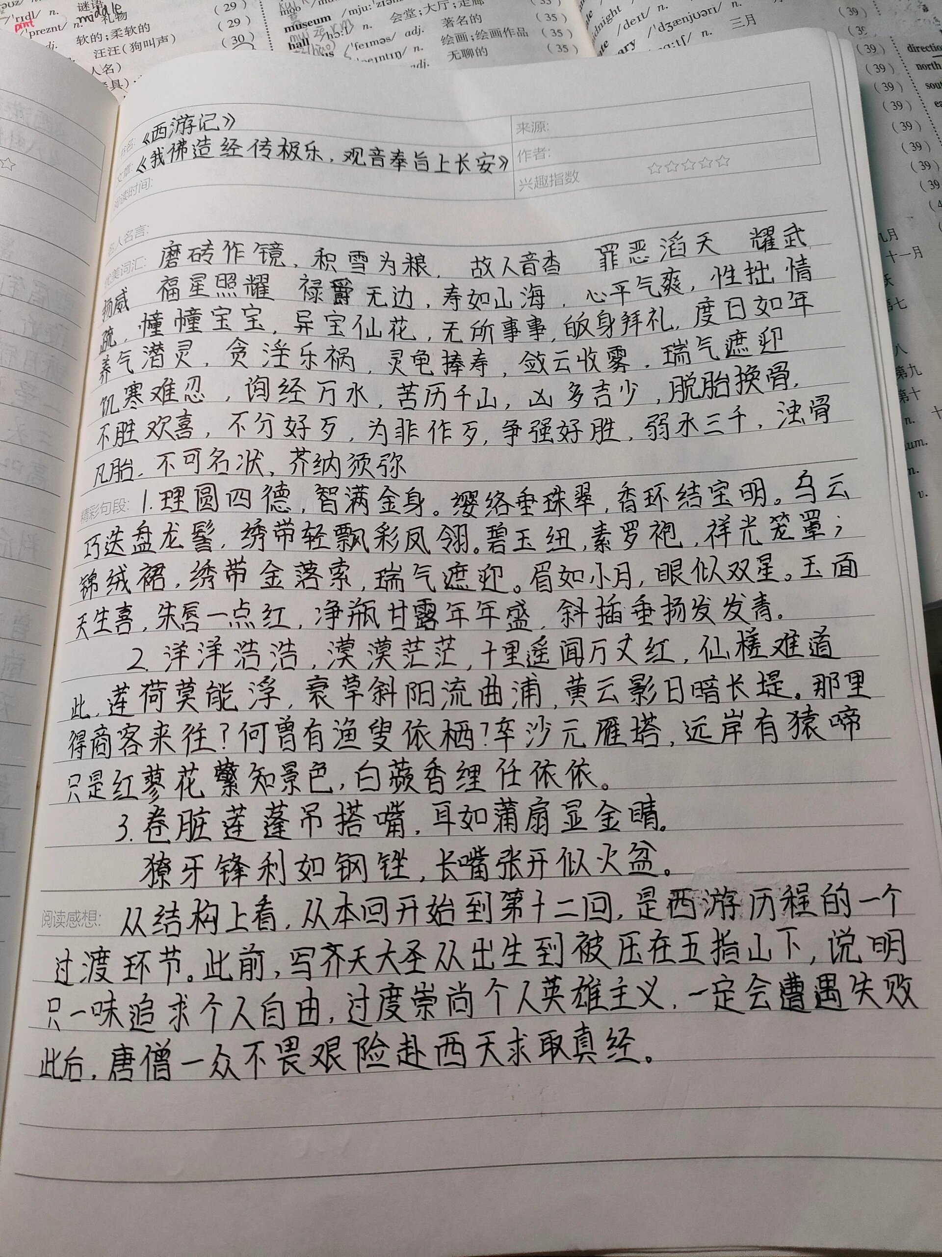 西游记读后感500字手写图片