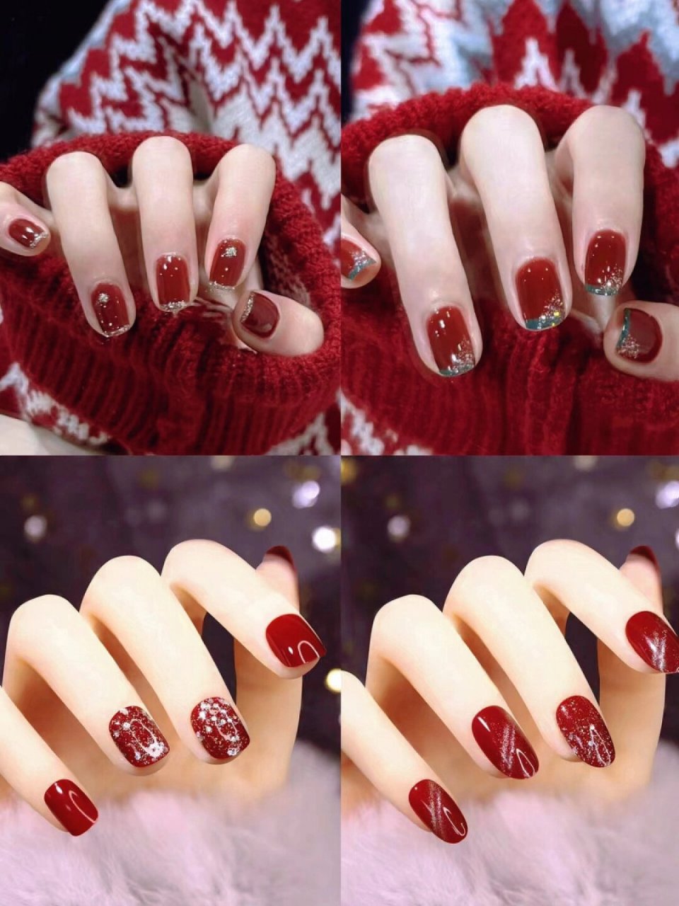 你喜欢哪一款呢#超好看的美甲# #新年美甲# #红色美甲# #美甲款式