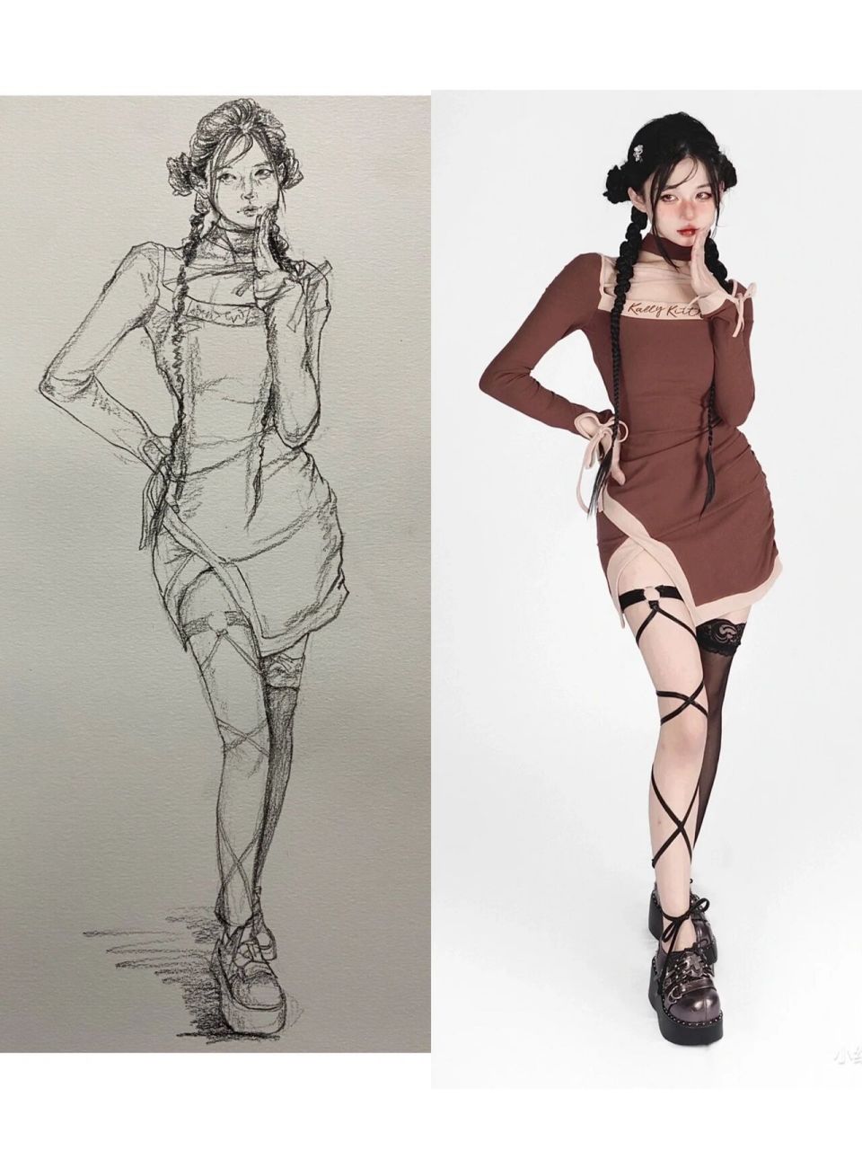 每日美女速写～  美女模特素材