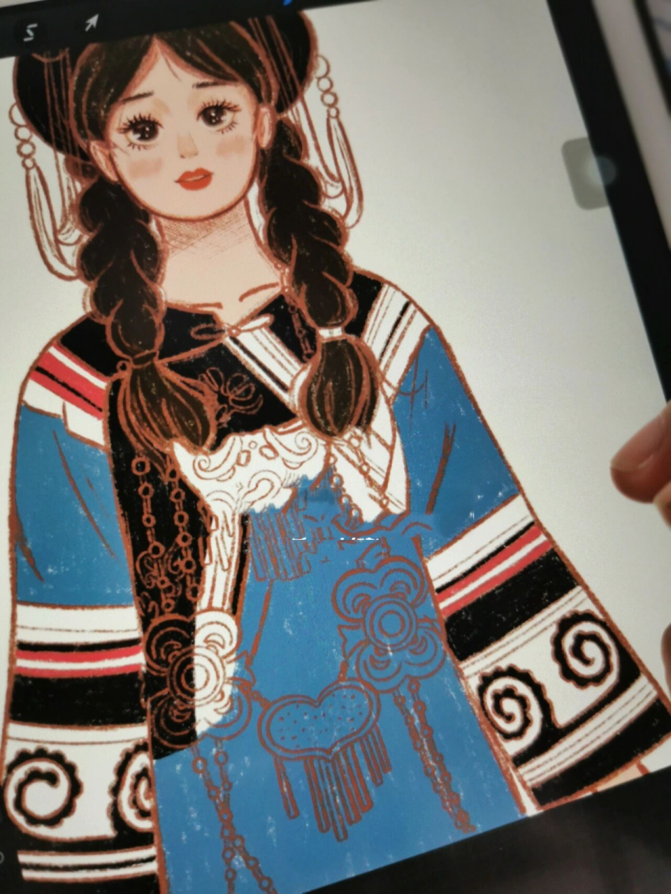 画一个彝族的小姐姐   早上慌忙上了色的头像