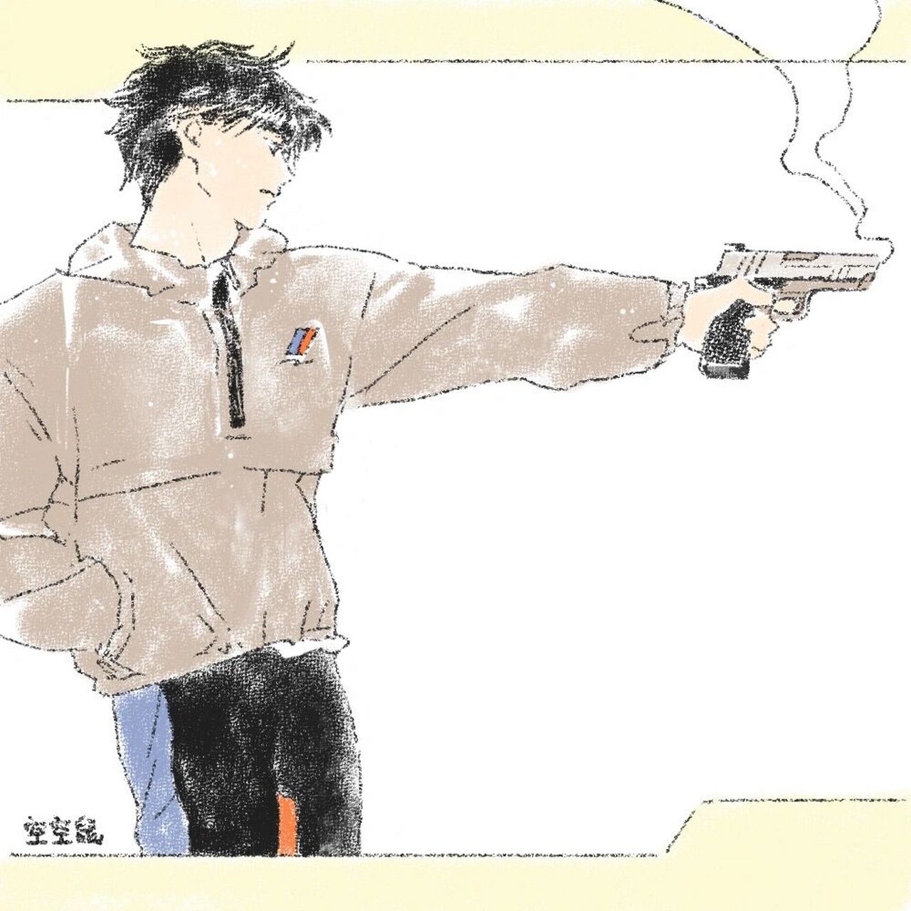 画点持枪男银 没啥别的意思,帅就完事了! (持枪这个动作太难画了