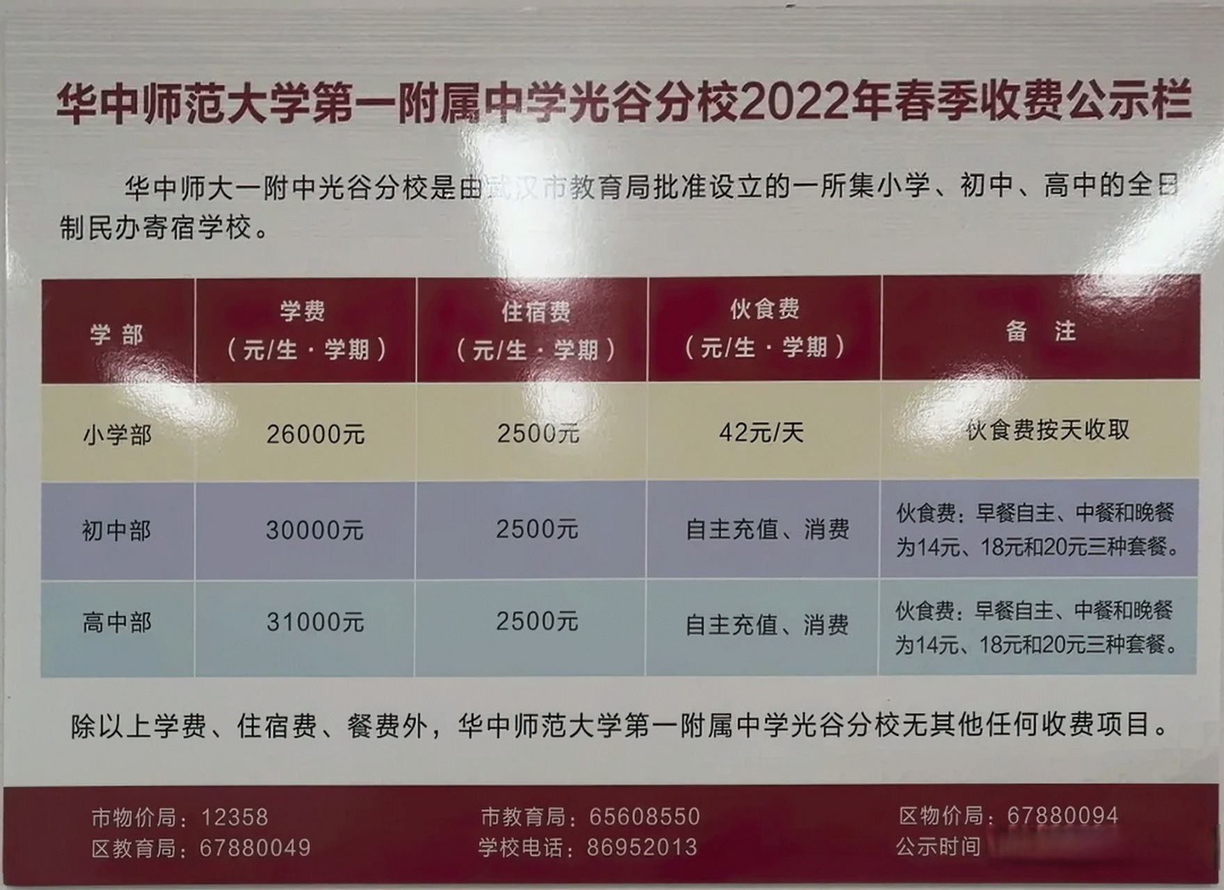 近日获悉,位于武汉新城光谷左岭板块的光谷未来学校2023年新学费标准