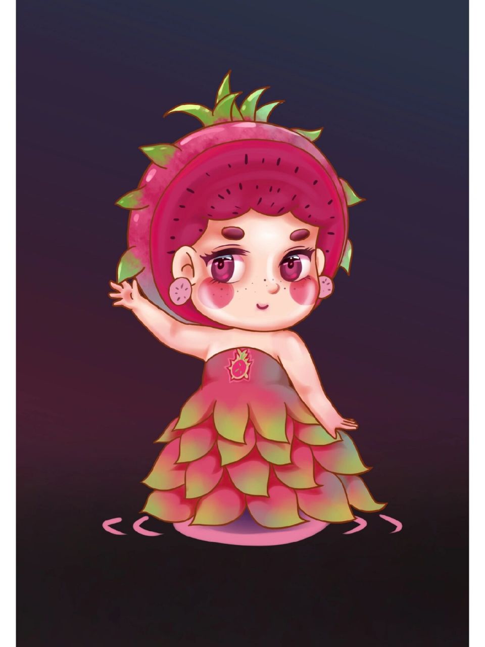 灵感素材|水果女孩系列卡通小清新人物ip 今天的素材奉上啦 水果拟人