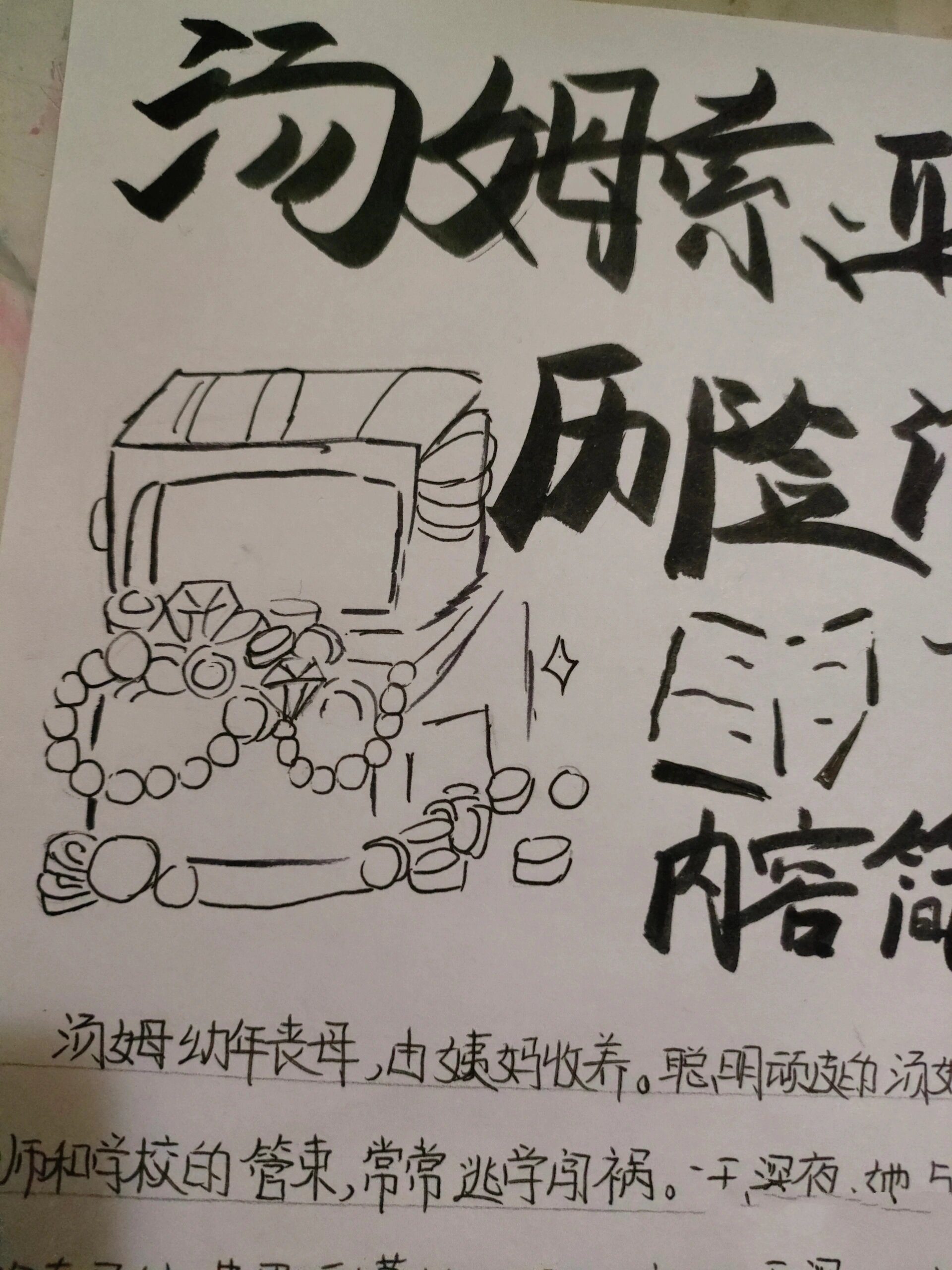 《汤姆索亚历险记》手抄报@有的梦要去追的动态