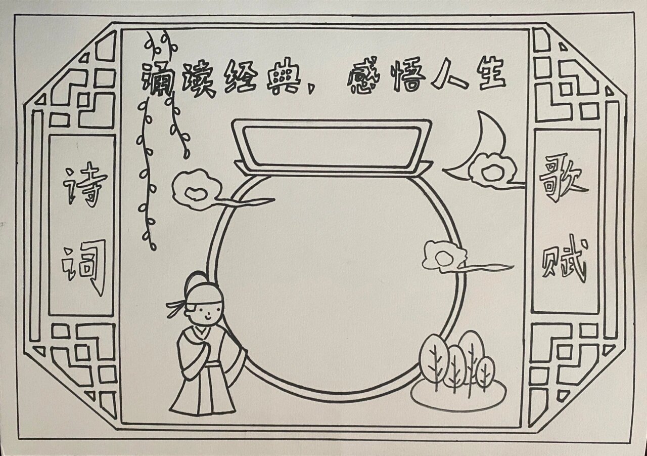 手抄报《诵读经典 感悟人生