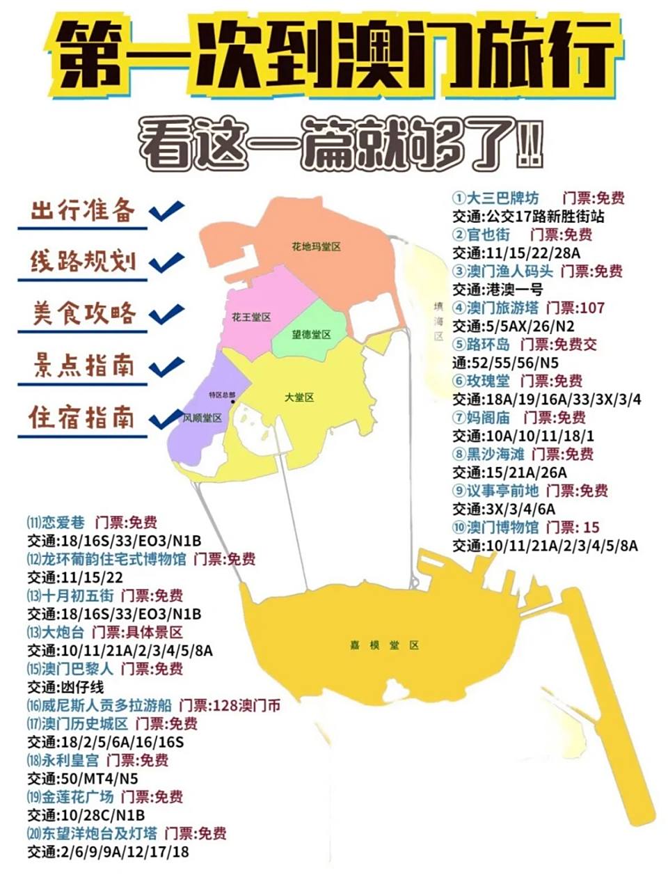 澳门旅游必超详细攻略,收藏这篇就够了7575 澳门旅游路线规划