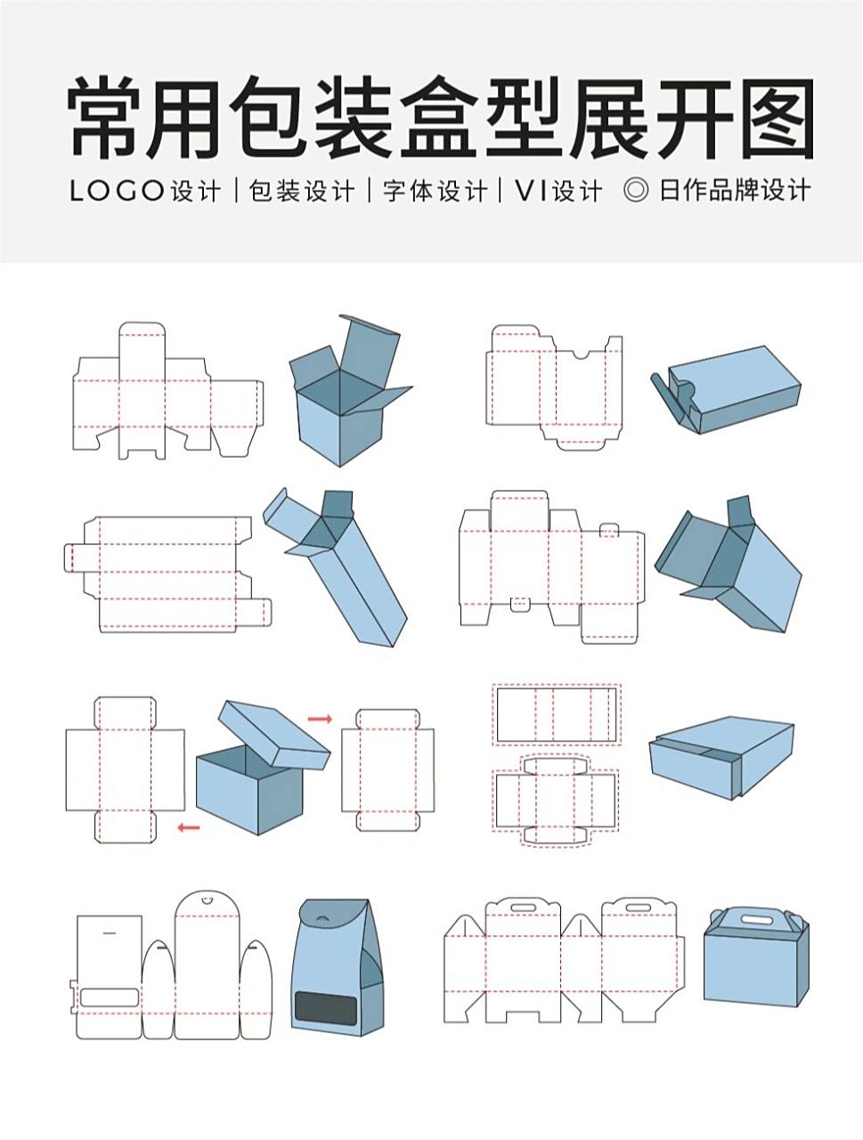 方便式包装盒展开图图片