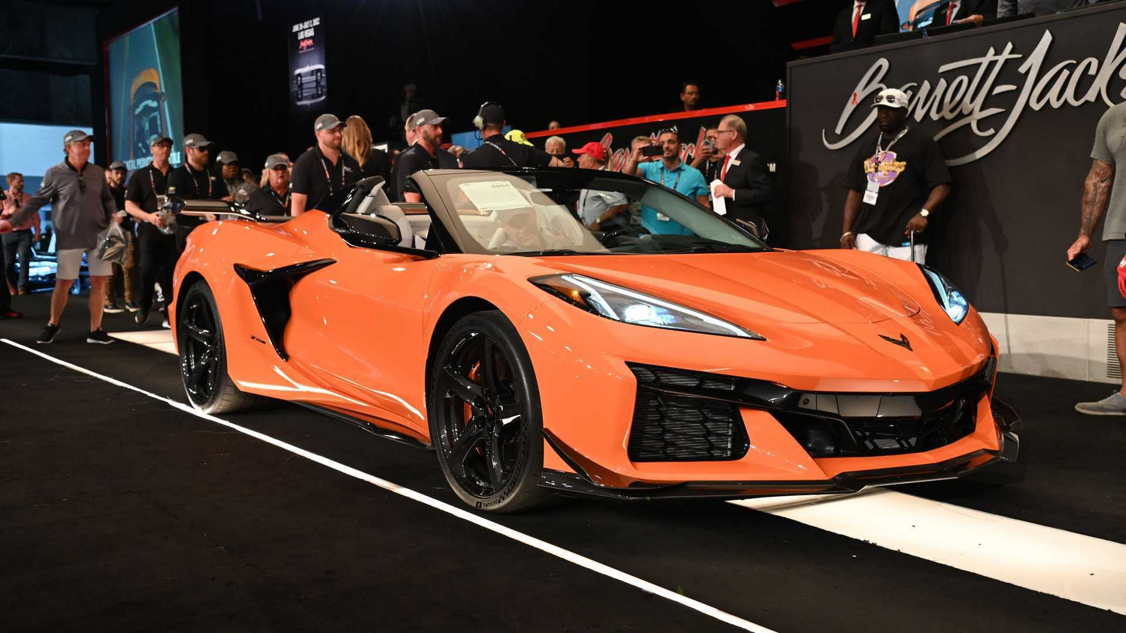 首台雪佛兰c8 corvette z06敞篷版在佛罗里达州棕榈滩举行的barrett