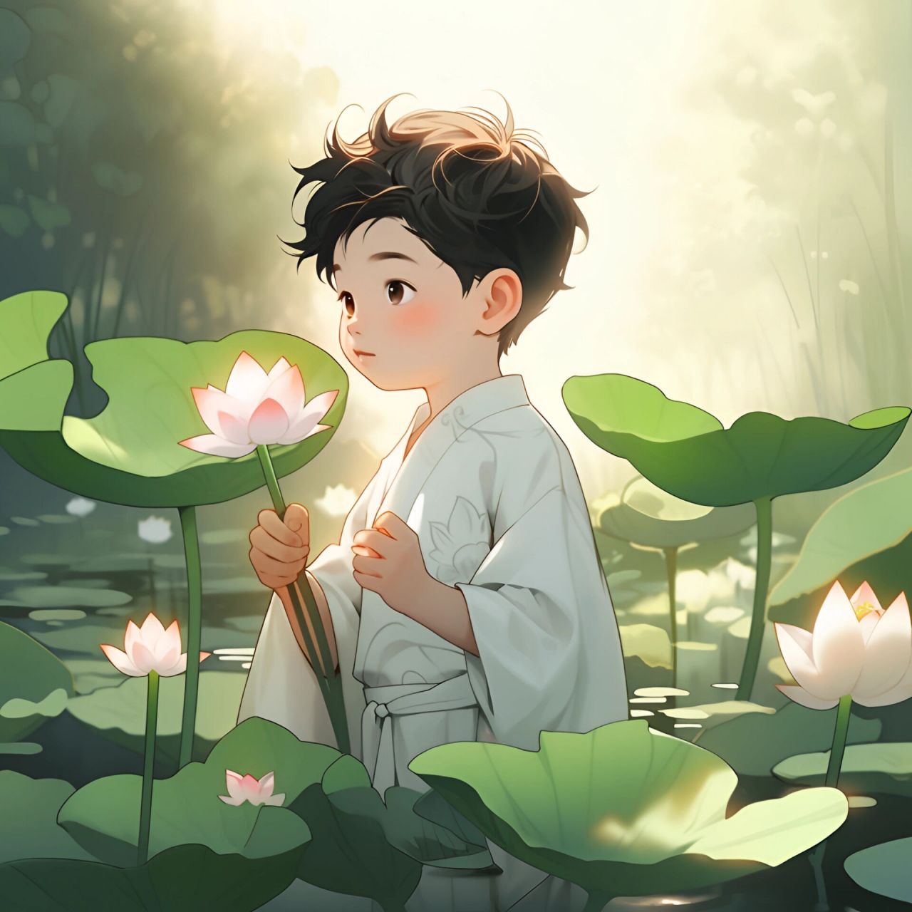 心平气荷,才能好运连连‖男生头像 渡生活的难,谢时光的暖,让喜欢的