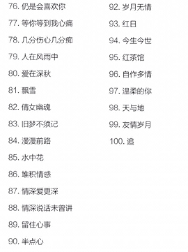 经典粤语歌曲100首(经典粤语歌曲100首下载)