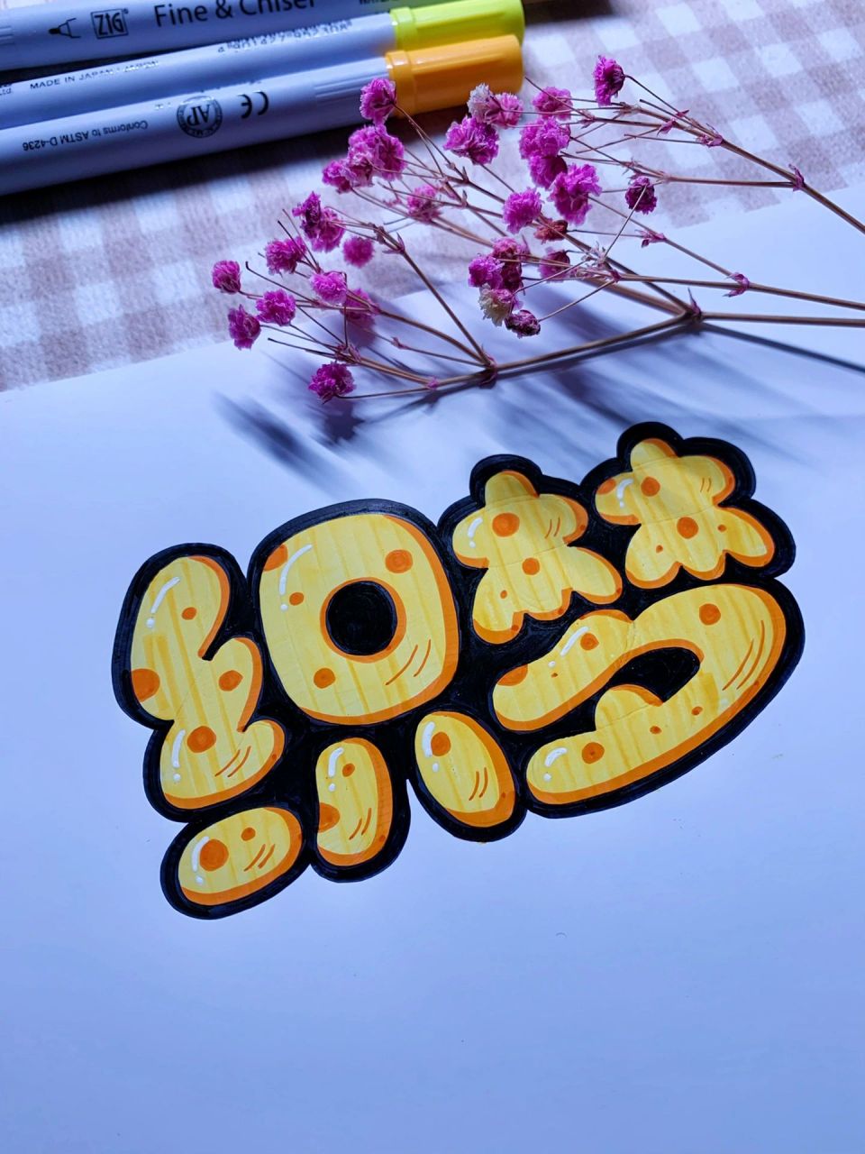 93和我一起学习可爱的胖胖字体～～ 写了一组胖胖字体,分步骤地来