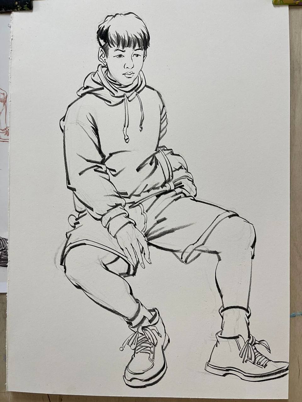 保姆级教程速写坐姿男青年 保姆级教程速写坐姿男青年