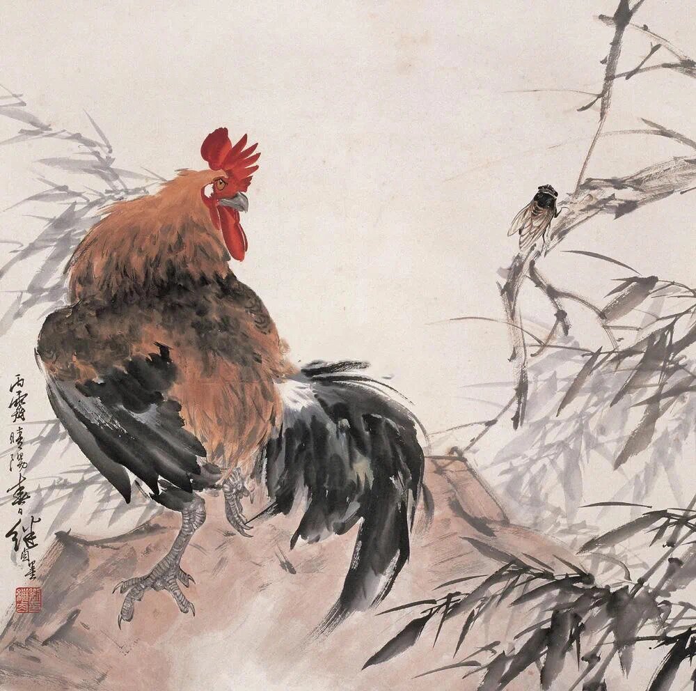 公鸡 刘继卣(1918——1983)天津市人,杰出的中国画家,连环画艺术大师
