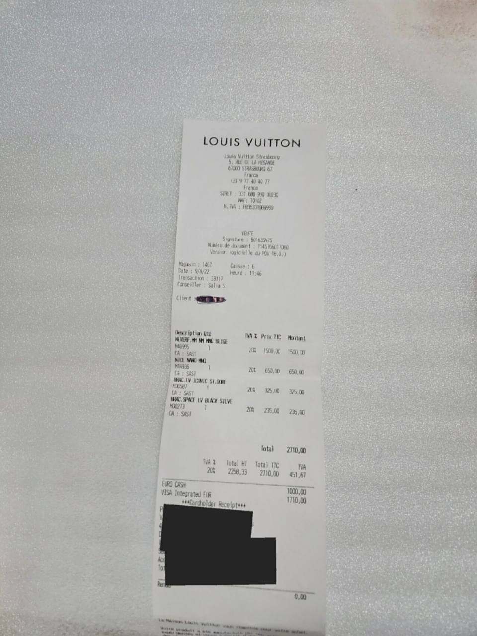 关于lv代购能给的几种发票 1.