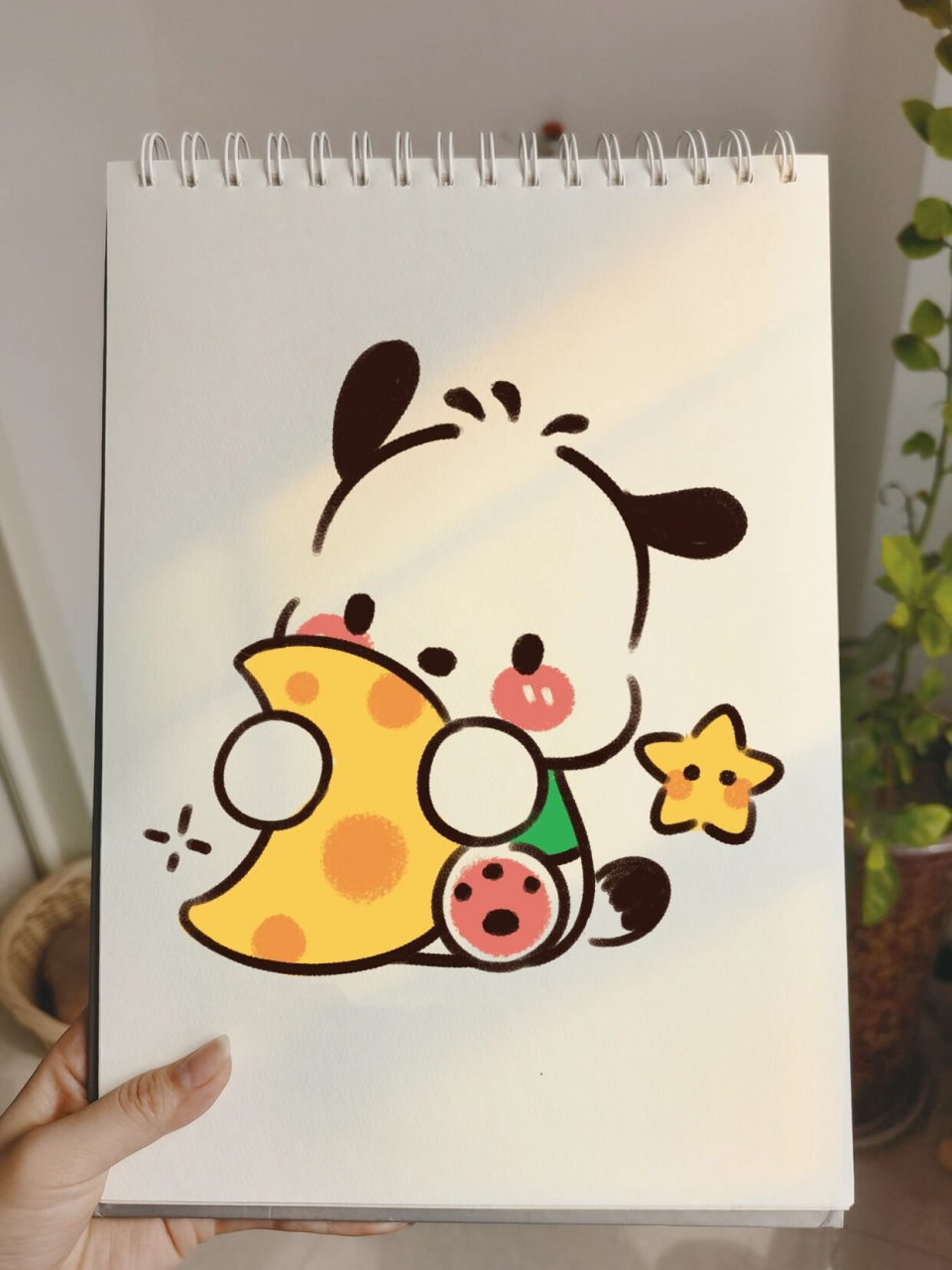 零基础手绘教程|三丽鸥|帕恰狗|绘画|画画 敲可爱小狗狗摘下月亮给你