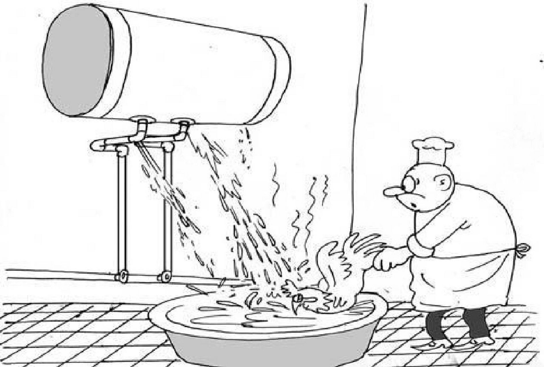 今天老妈去打扫,淋浴间放水发现水是热的,百思不得其解.