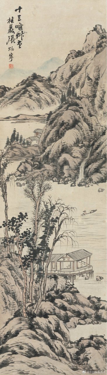 清代画家张赐宁山水画 张赐宁(1743年—1818年,字坤一,号桂岩