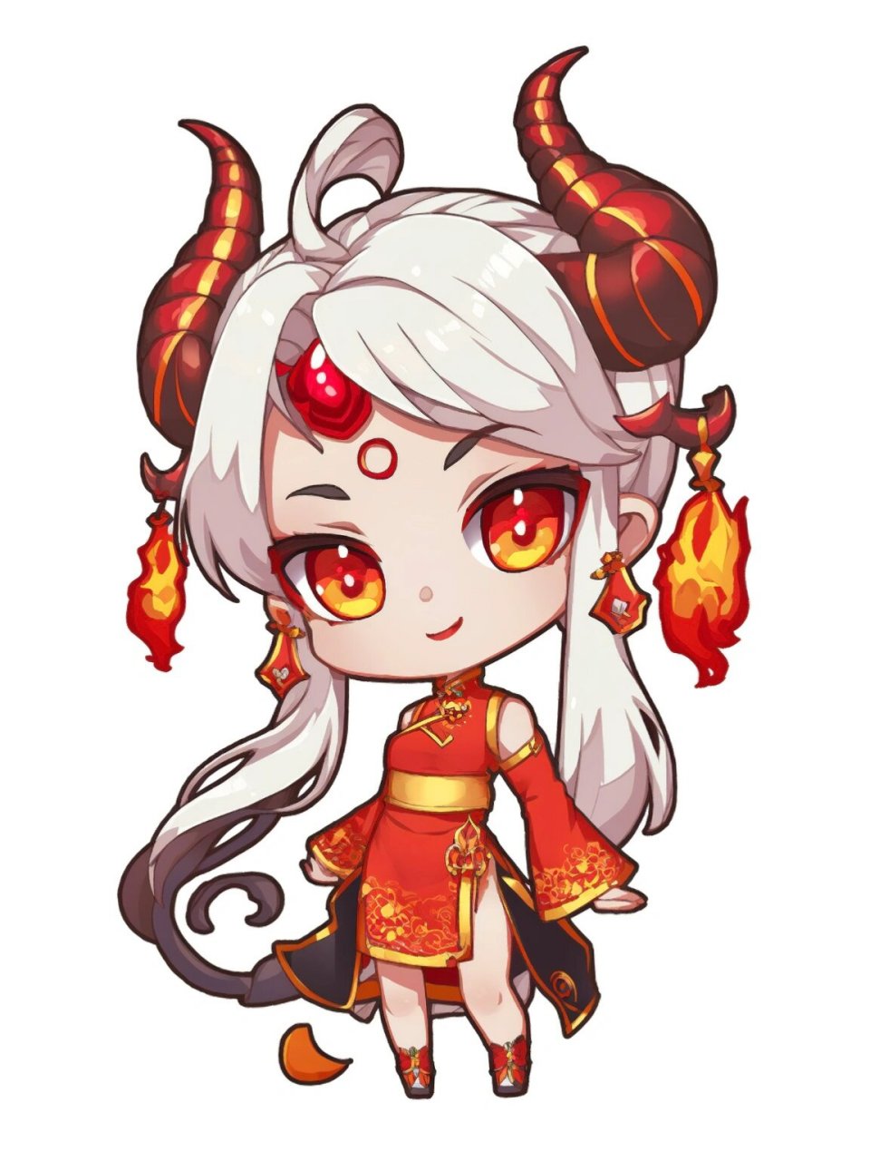 q版二次元火焰牛魔女 #搞的就是艺术# #笔记灵感# #夏日滤镜#  #ai