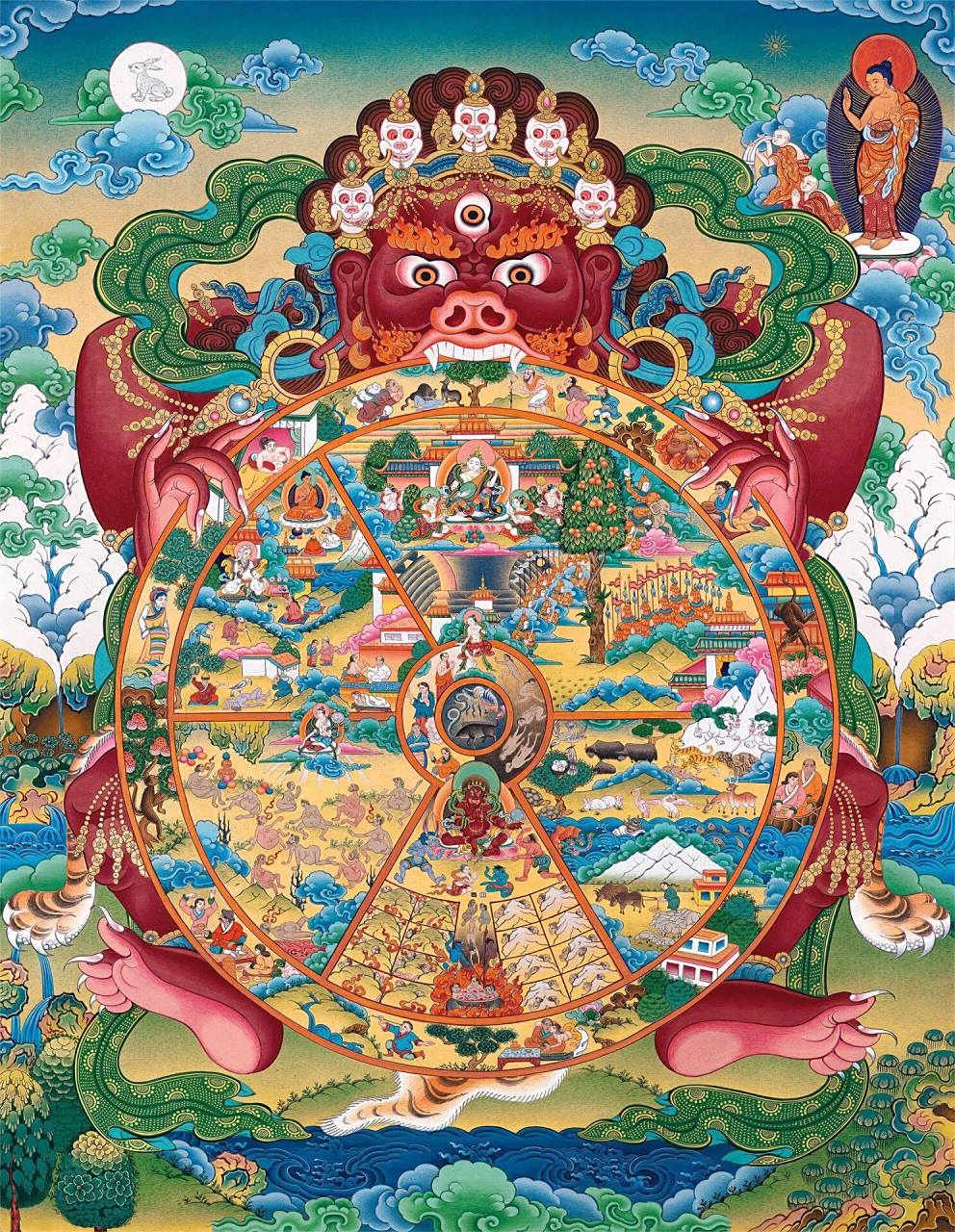 六道轮回图 第一张是原图,作为背景文字不清晰所以调了色相和明度