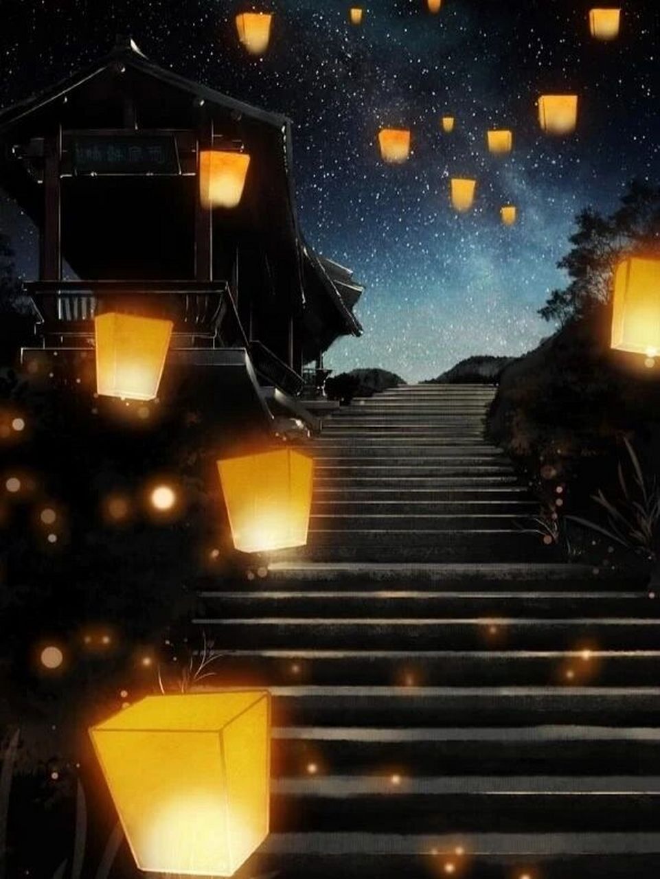 古风孔明灯系列壁纸(十六) 古风