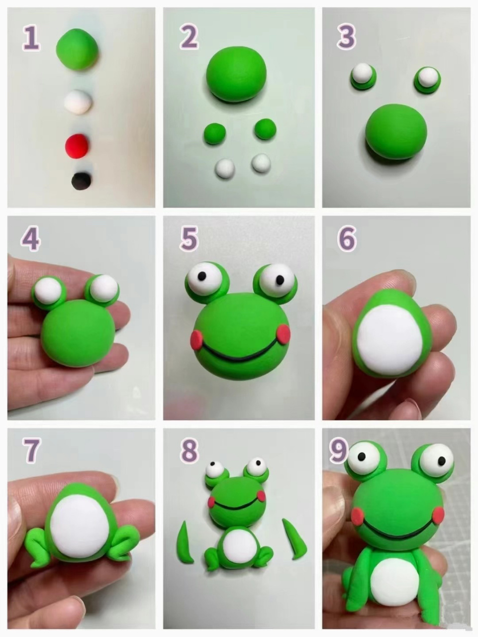 橡皮泥手工制作青蛙图片