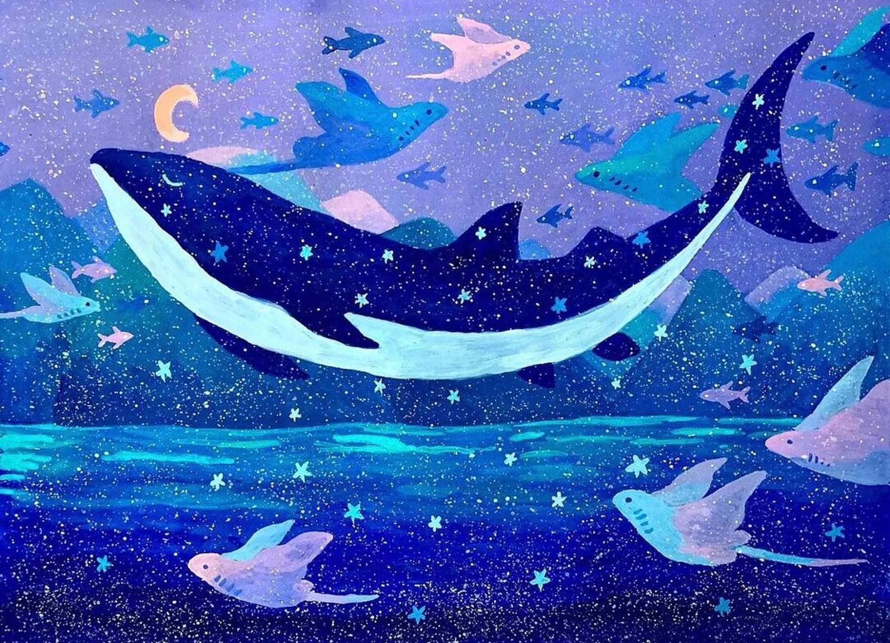 蓝鲸95海豚98 梦幻的蓝色调.