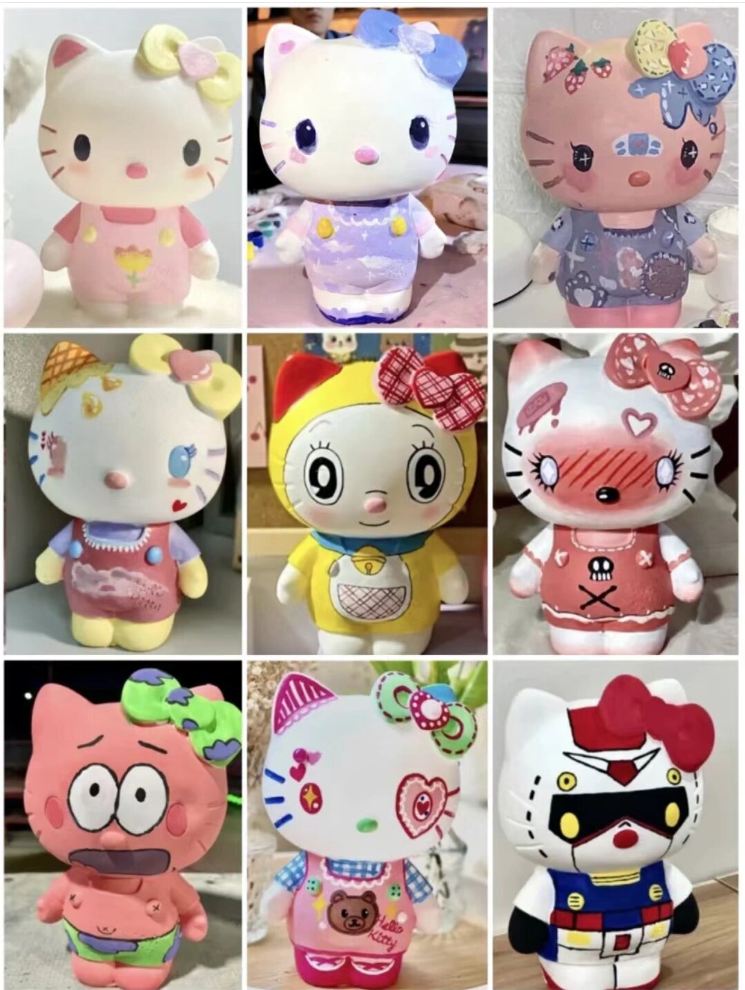 hello kitty凯蒂猫石膏娃娃配色合集