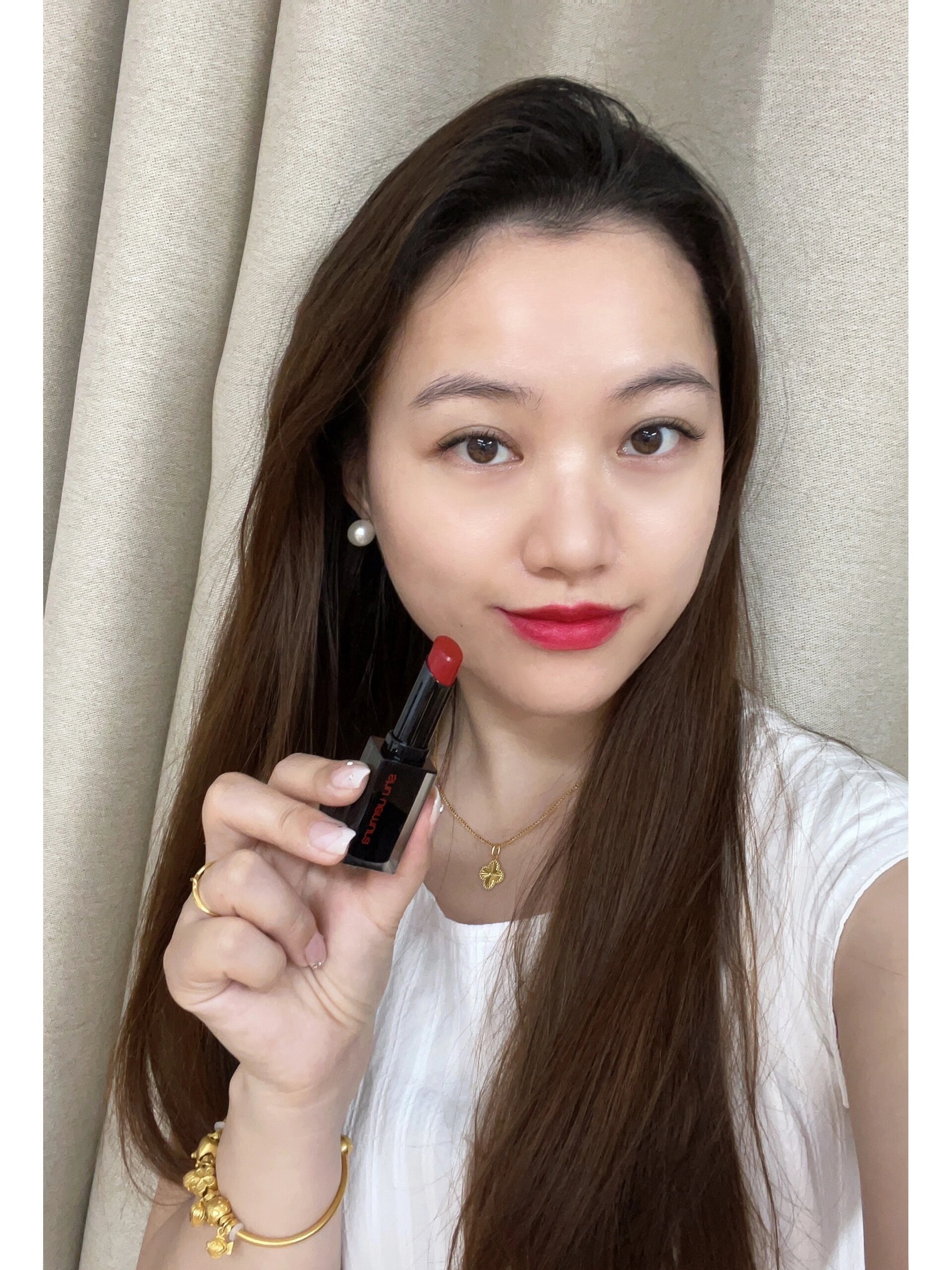 黄皮显白口红第十六款之植村秀amrd163 丝绒哑光质地的,黄皮亲妈口红