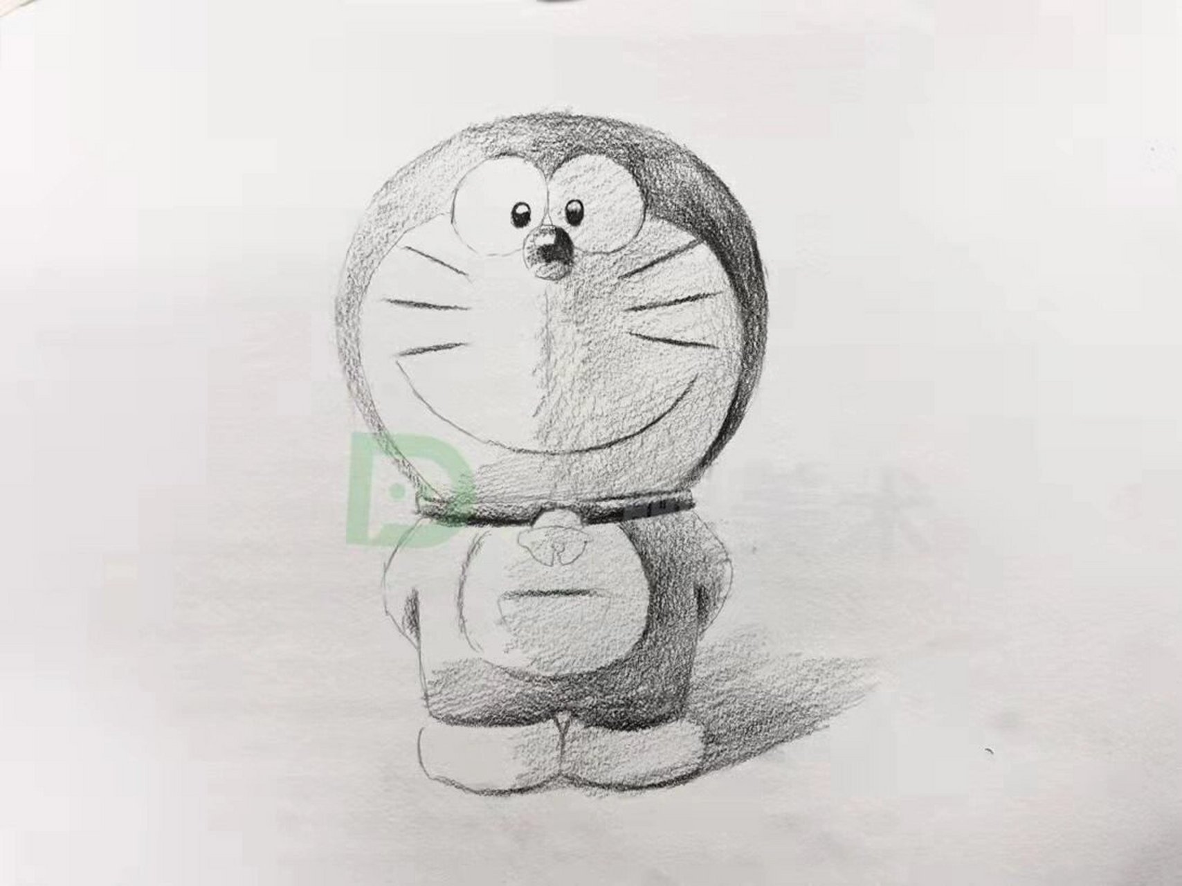 哆啦a梦:步骤图:素描 哆啦a梦