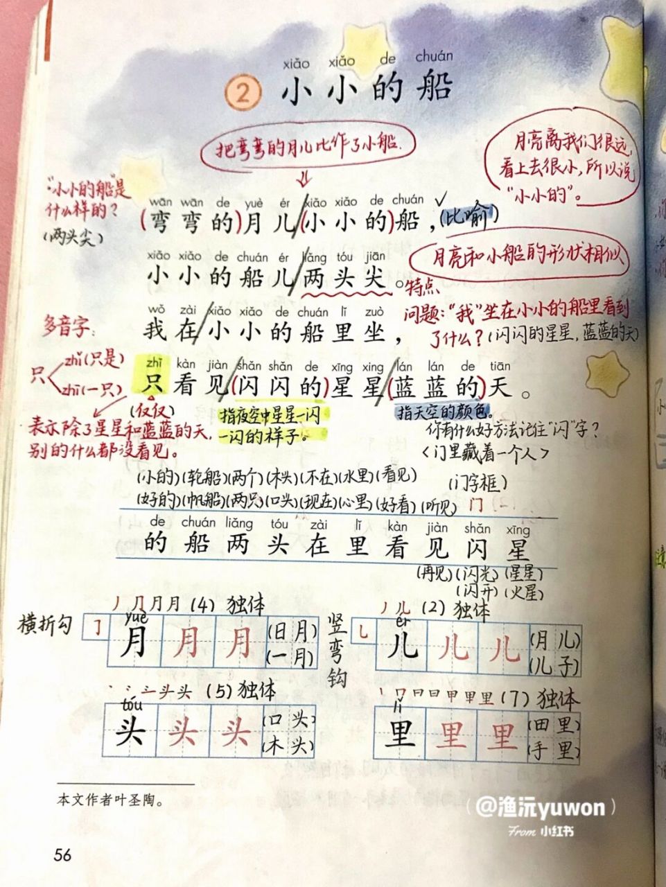 一(上)《小小的船》备课笔记94 板书设计 [馋嘴]更新了~#小学语文