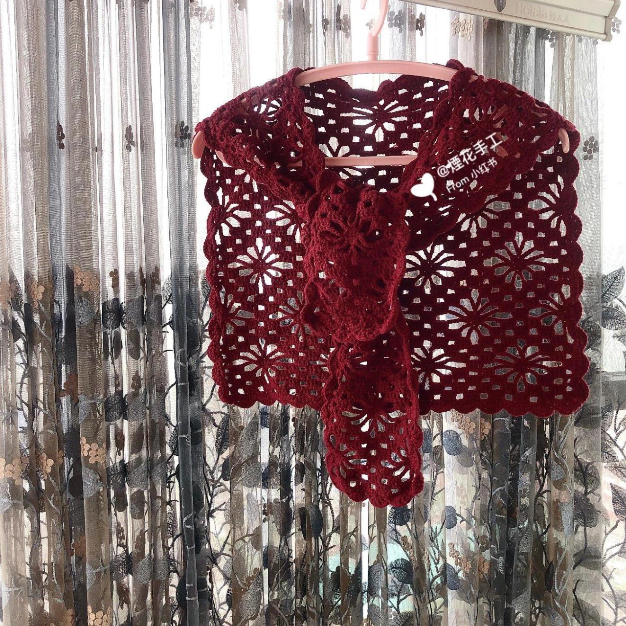 初秋必备钩针编织小披肩(附图解) 94四股棉,3.