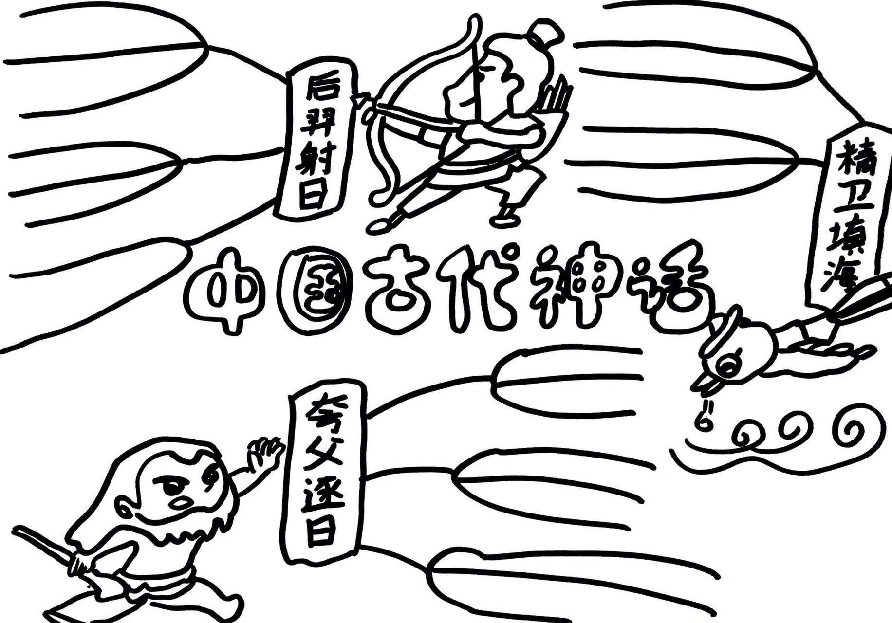 【手抄报】中国古代神话思维导图 语文手抄报