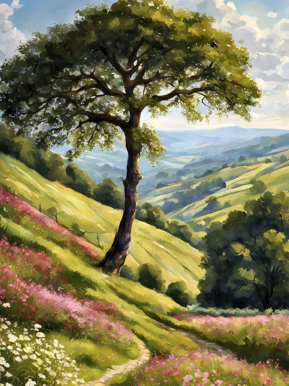 治愈系手机风景壁纸—山坡上的树 拿图请留痕,需要原图请私信,免费送.