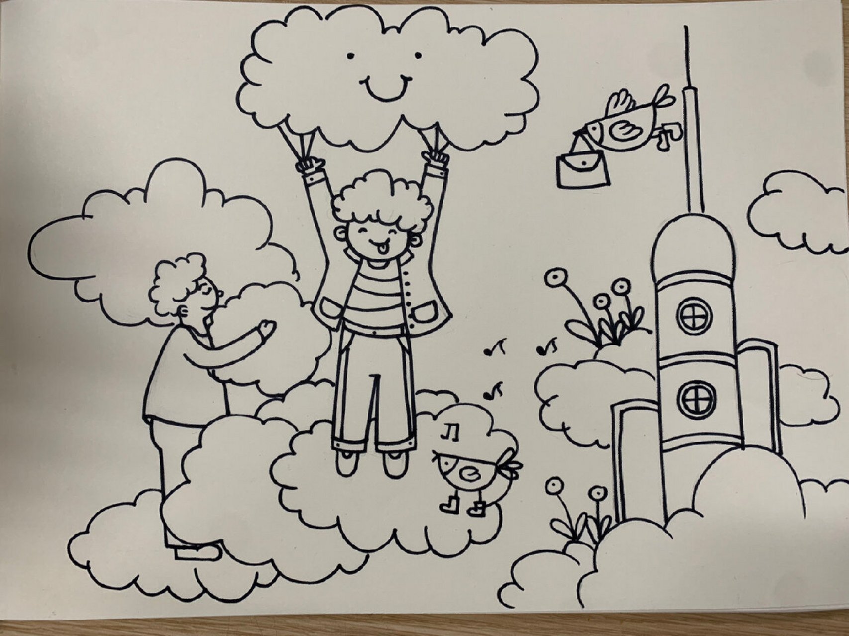 来说并不能很好的掌握,上到第三个班给孩子们发了一张小纸尝试画一画