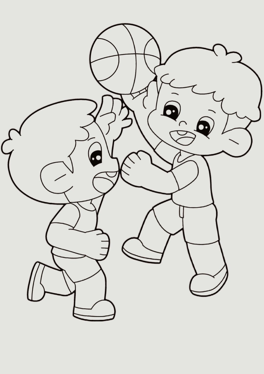 儿童主题画《打篮球》