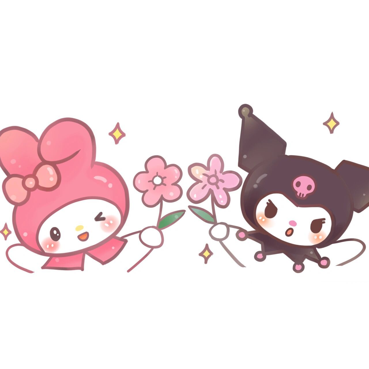 简笔画|美乐蒂|库洛米94 春天来啦,画了两只送fafa的小可爱