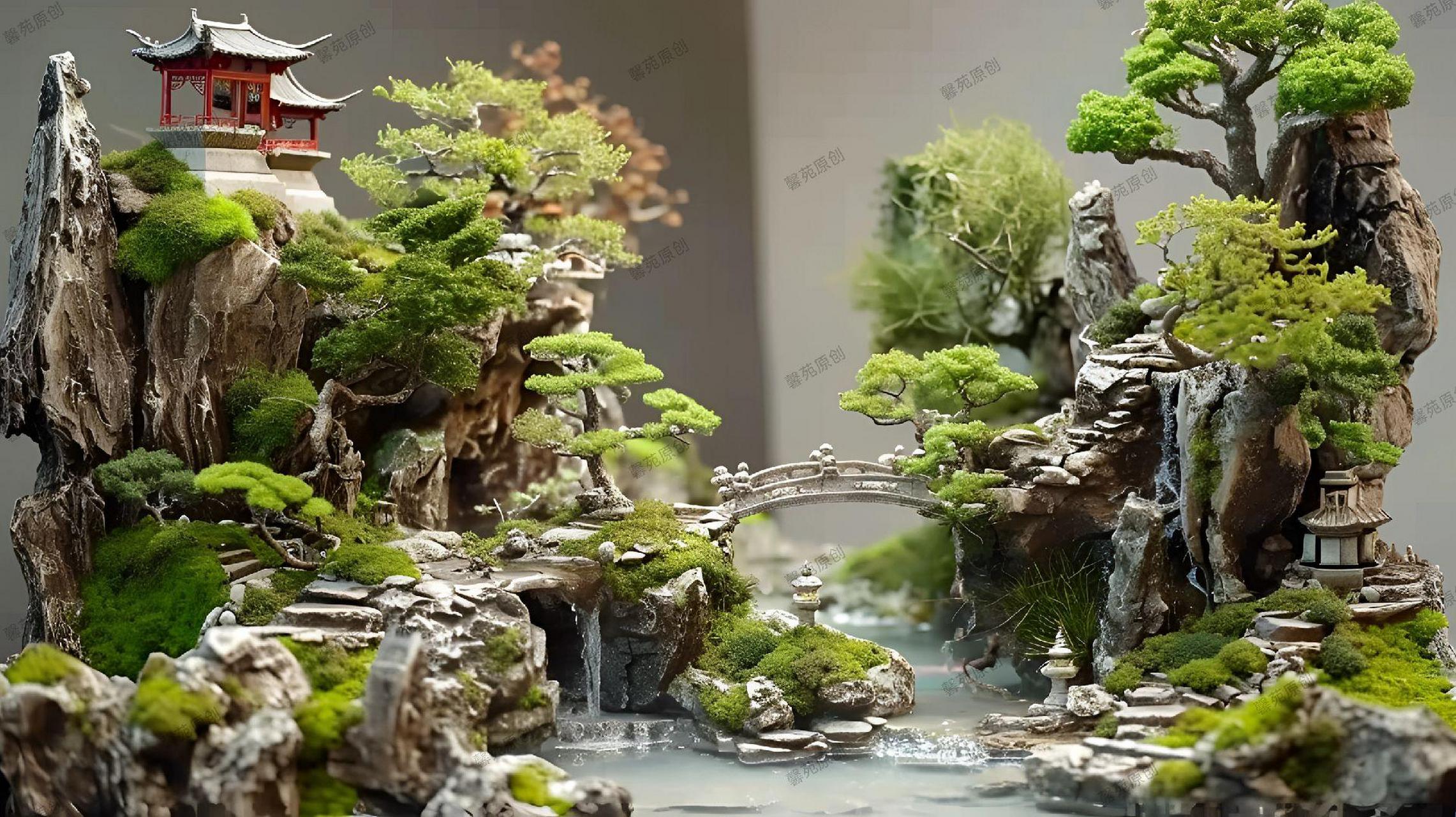 水陆缸微景观鱼缸造景 空间美学