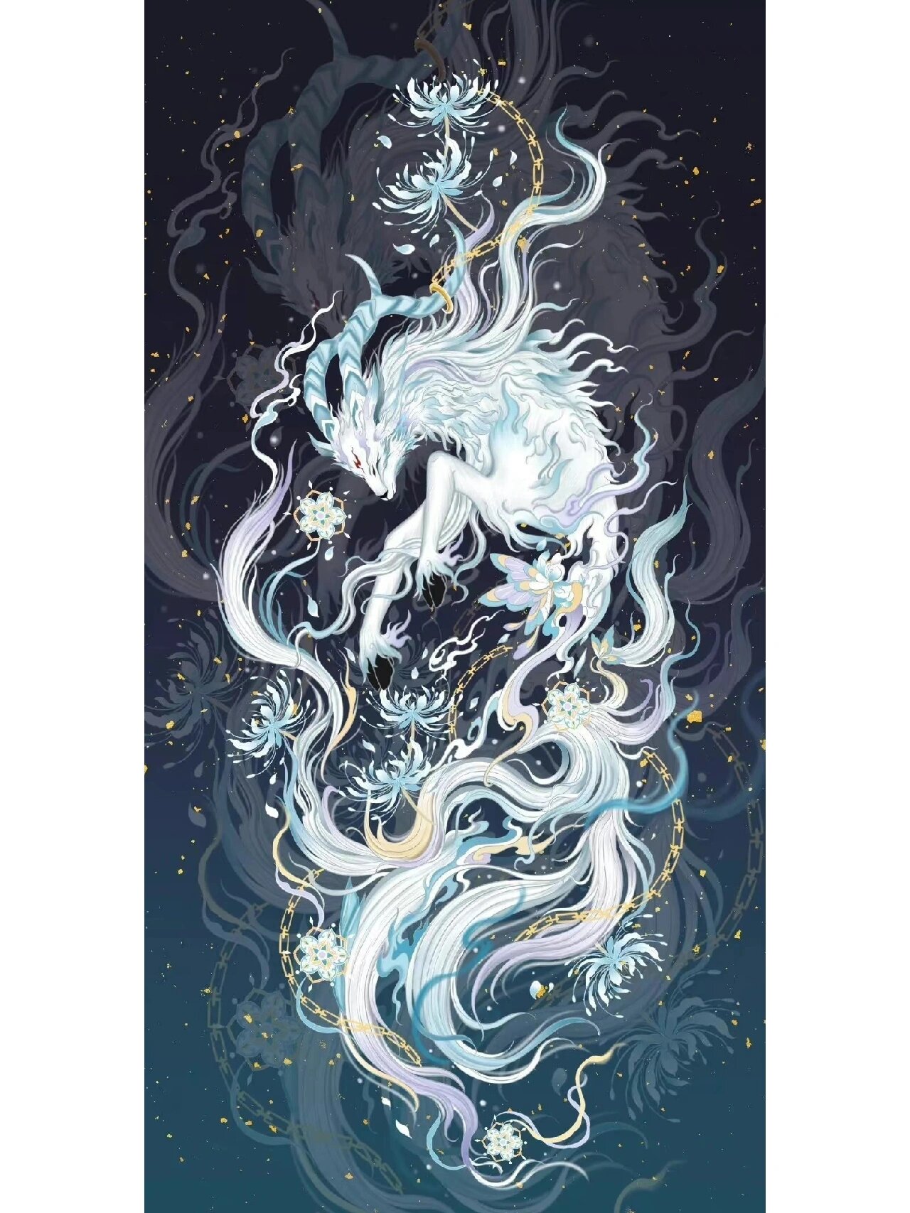 华丽精致的山海经神兽画07嗷呜小奶熊 山海经神兽系列 画师:嗷呜小