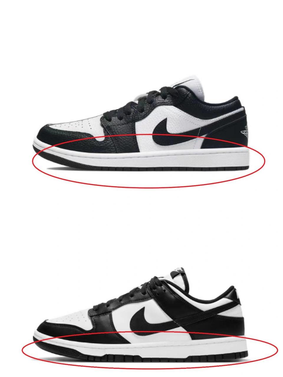 小知识分享《aj1low与dunk的区别》 aj1low与dunk的区别 首先从鞋舌上
