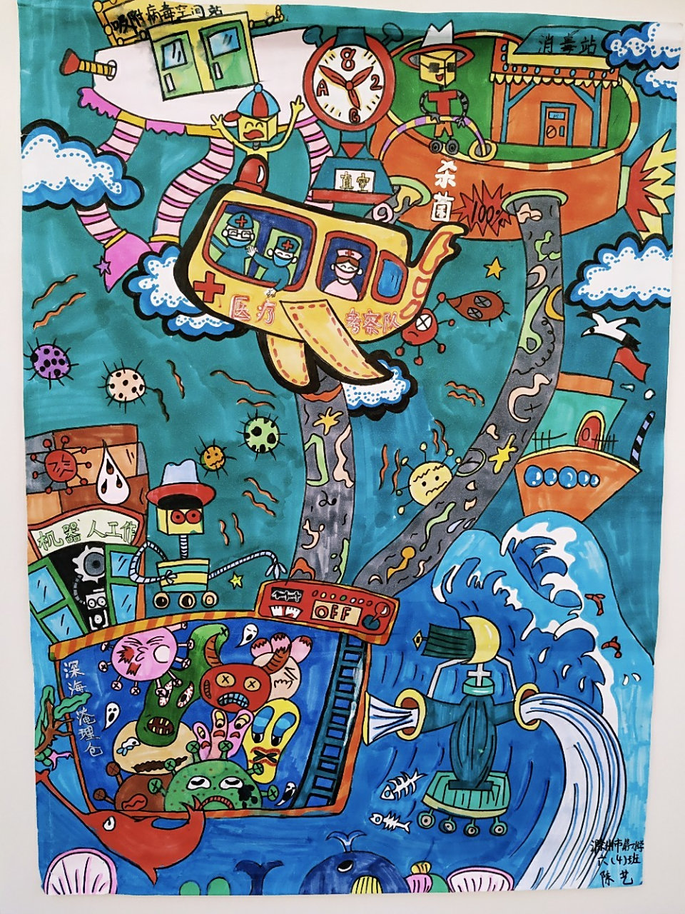 科技创想类创意儿童画作品 孩子们的脑洞