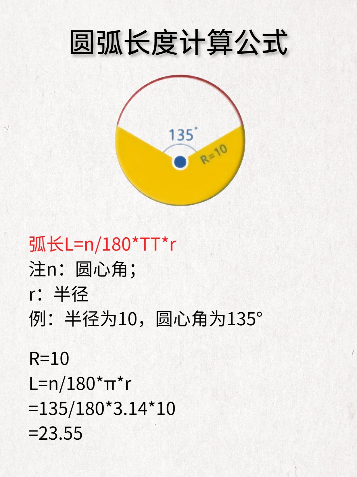 圆弧的计算公式一览表