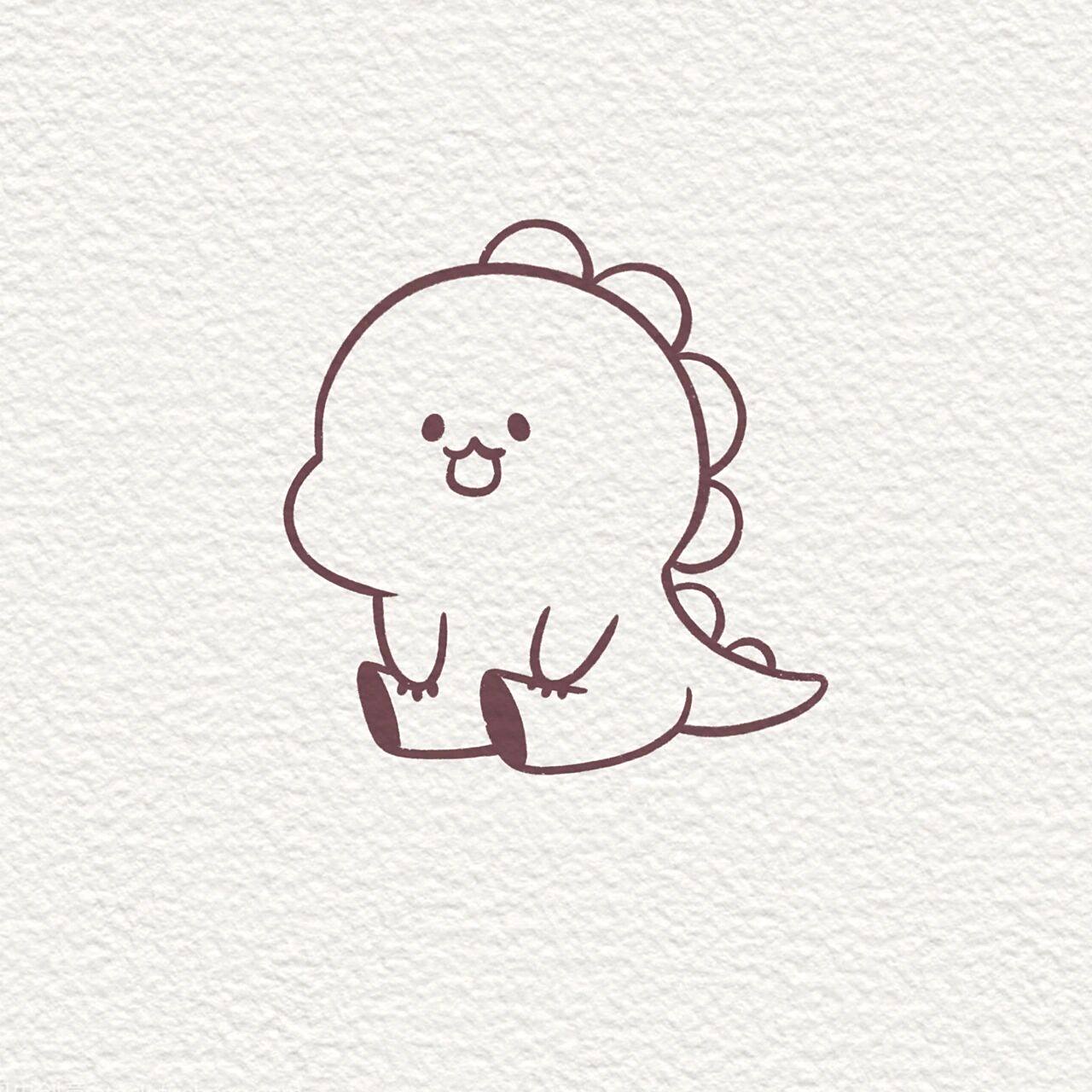 96一看就会的简笔画教程(可爱小恐龙) 96每日一画 96超简单一看