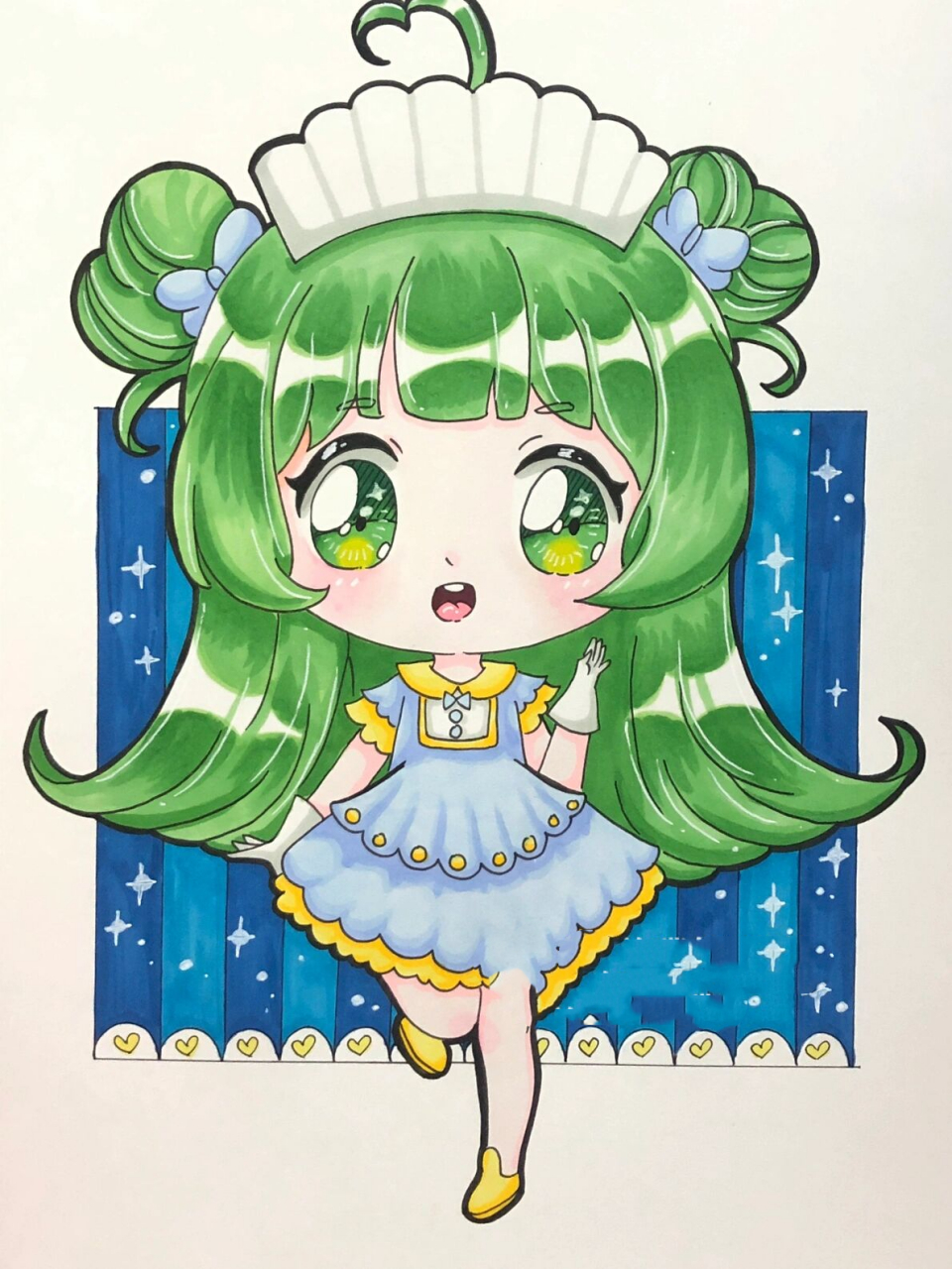 q版动漫|马克笔绘画|q版女生