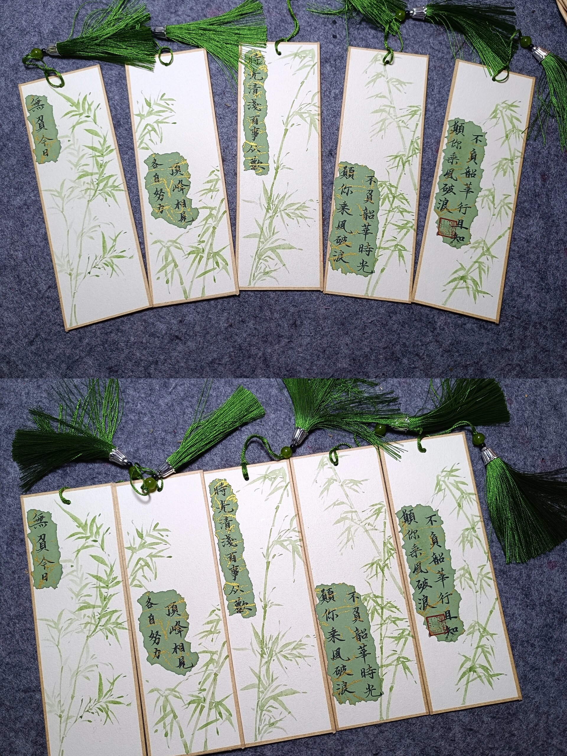 手绘书签|客单竹子书签