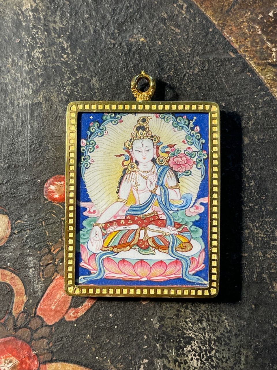 白度母唐卡 寓意吉祥长寿旺夫 白度母又称增寿救度母,白度母也是非常