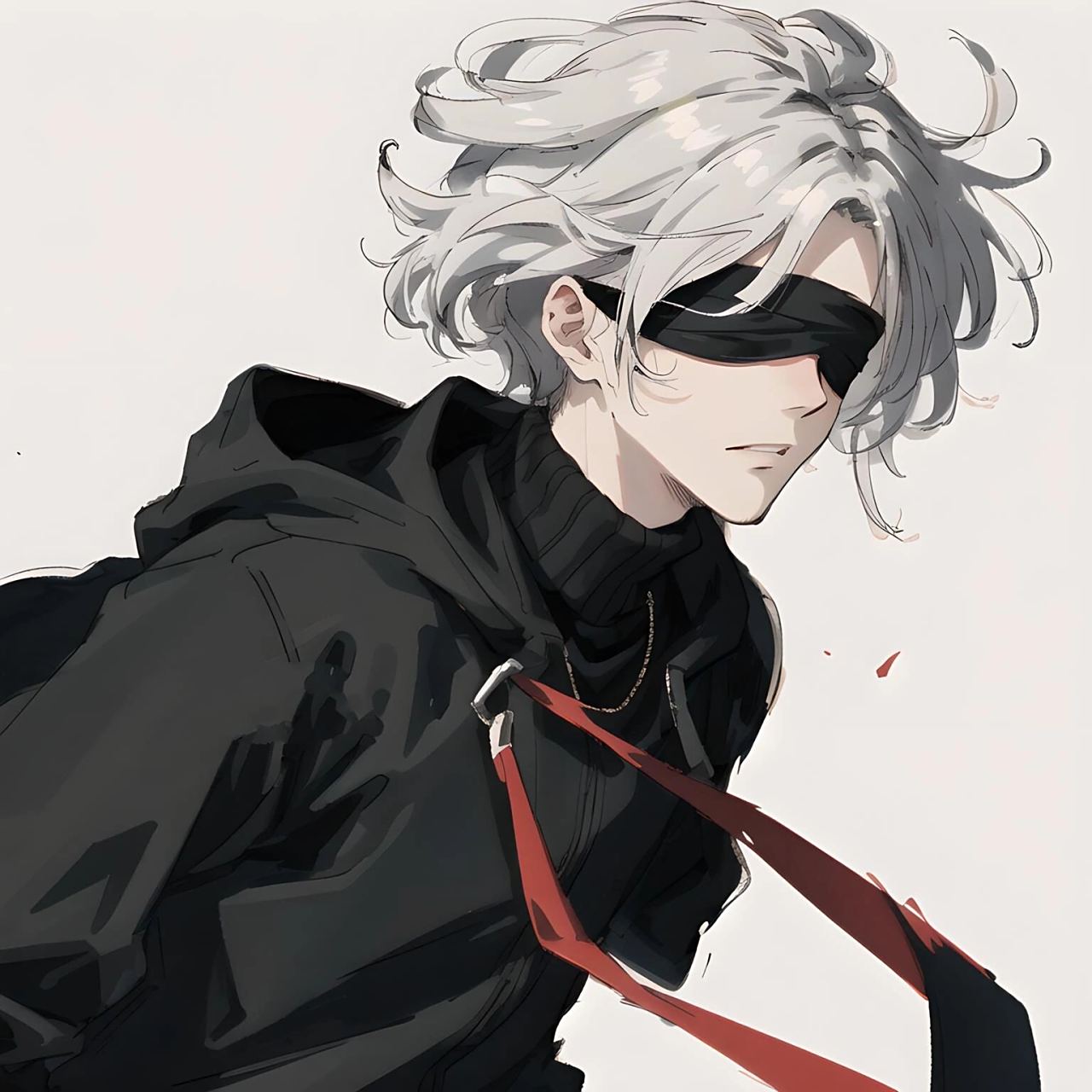 蒙眼超级帅气/情侣头像/闺蜜头像 这么好看的头像,确定不一起换么?