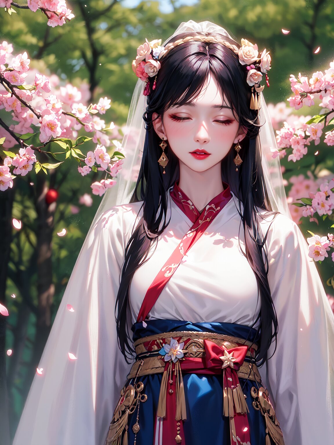 桃花萦绕‖古风美人‖古风壁纸